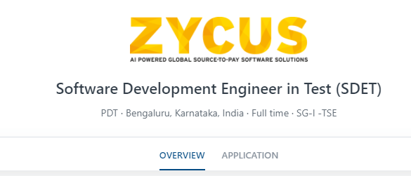 Zycus Off-Campus Recruitment Drive for 2020 batch