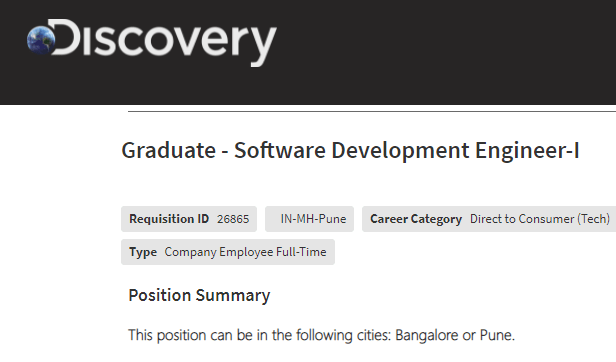 discovery inc software engineer salary