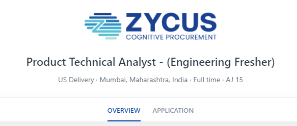 Zycus Off Campus hiring Engineer Graduate