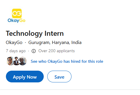 OkayGo Freshers Technology Intern hiring