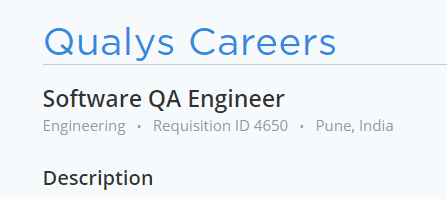 Qualys Careers hiring Software Engineer