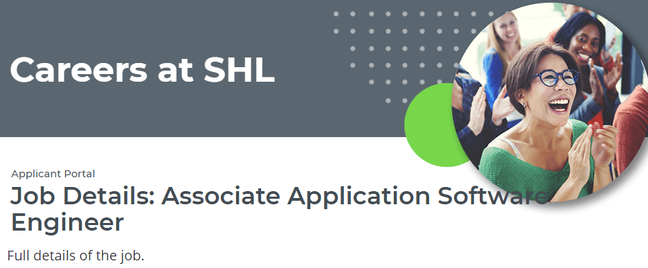 SHL Recruitment for Associate Application Software Engineer