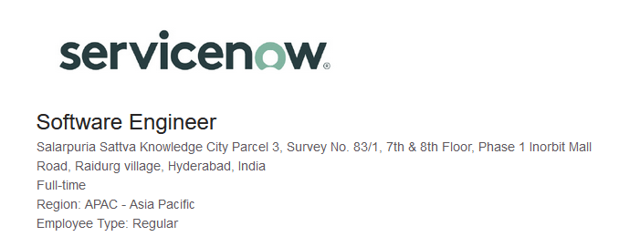 Servicenow Recruitment