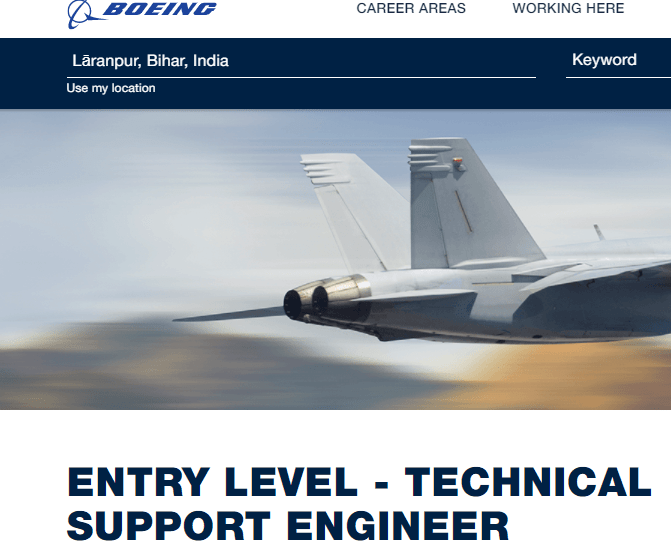 Boeing Fresher Recruitment for Entry Level-Technical Support Engineer