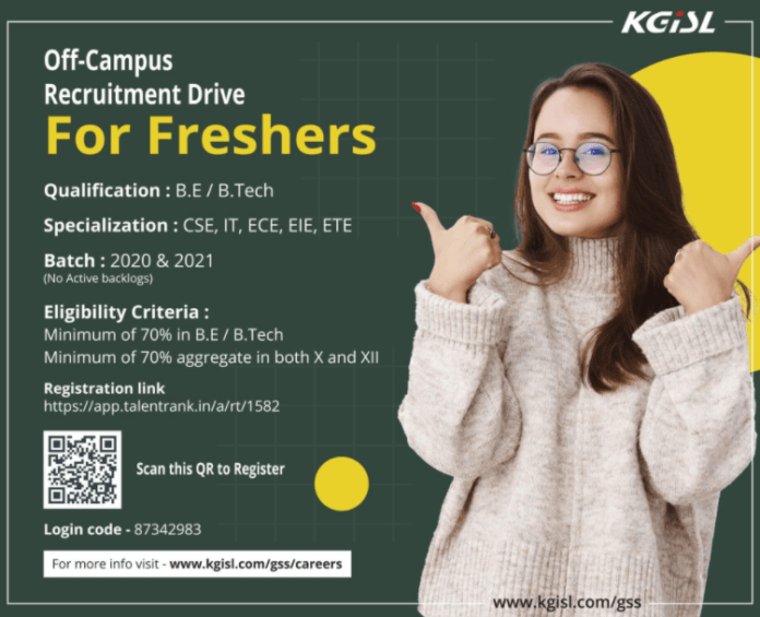 KGISL Freshers 2020,2021 Freshers Batch Off Campus Recruitment Drive