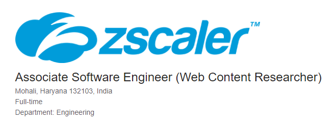 Zscaler Freshers Off Campus Recruitment Drive