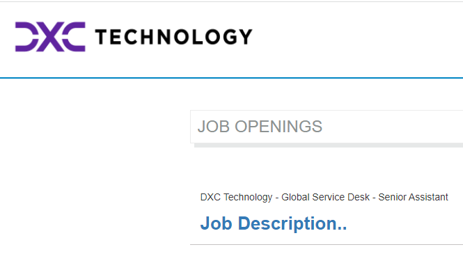 DXC Technology recruitment drive