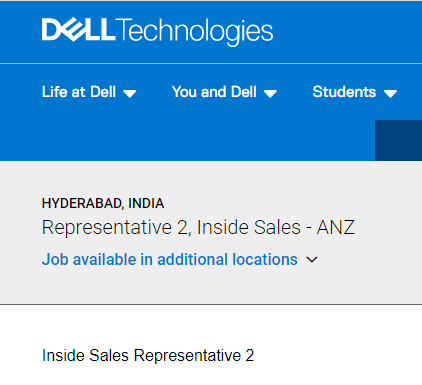 Dell Technologies Freshers hiring