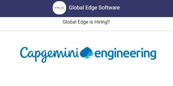 GlobalEdge (Capgemini Engineering) Off Campus Freshers Recruitment Drive