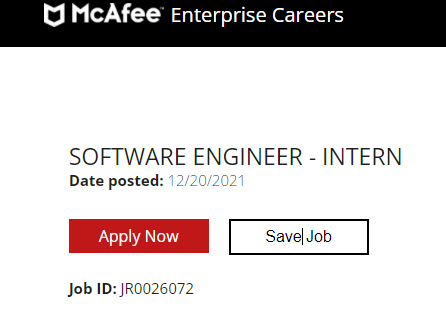 McAfee Off Campus Freshers Recruitment Drive