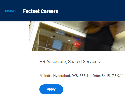 FactSet Freshers Job Opportunity as HR Associate