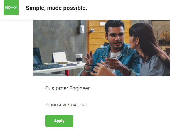 NCR Corporation Off Campus Freshers & Experience Recruitment Drive