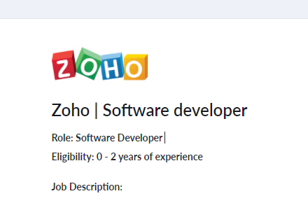 Zoho Off Campus Freshers & Experience Recruitment Drive