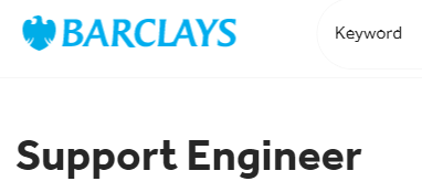 Barclays Careers Fresher Hiring Support Engineer Apply Online
