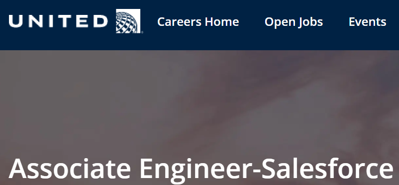 United Airlines Fresher Job for Associate Engineer Salesforce