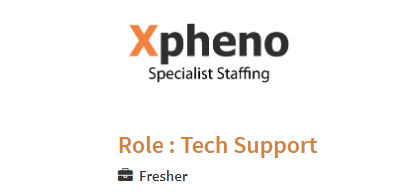 Xpheno Careers Tech Support hiring