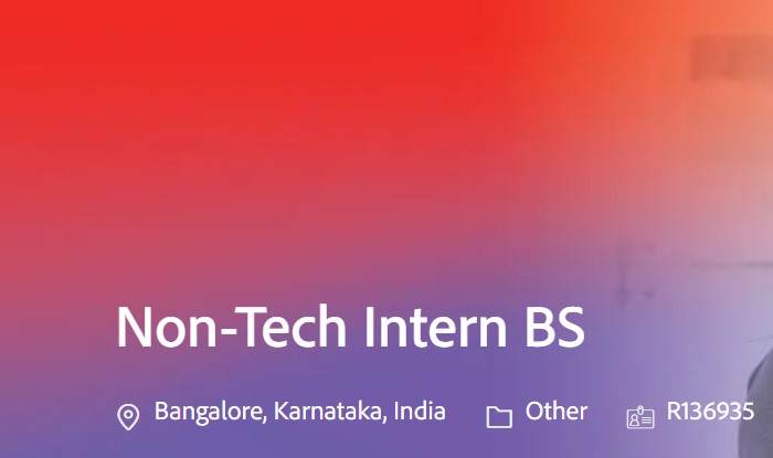 Adobe Careers Entry Level Hiring for Non-Tech Intern BS