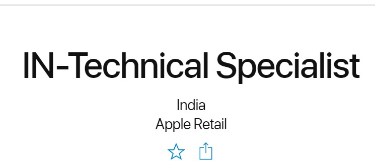 Apple Careers Entry Level Hiring for Technical Specialist