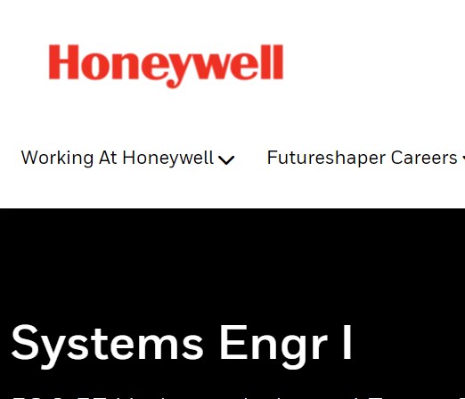 Honeywell Careers India Entry Level Recruitment Drive for Systems Engineer I